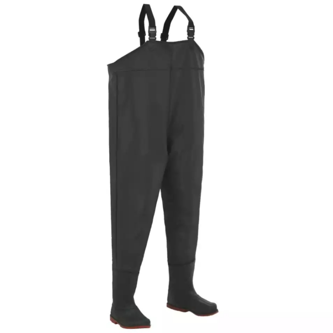 Pantalon Wader avec bottes pour homme, imperméable, vert, pêche, chasse, bas de pied, poitrine, 100%
