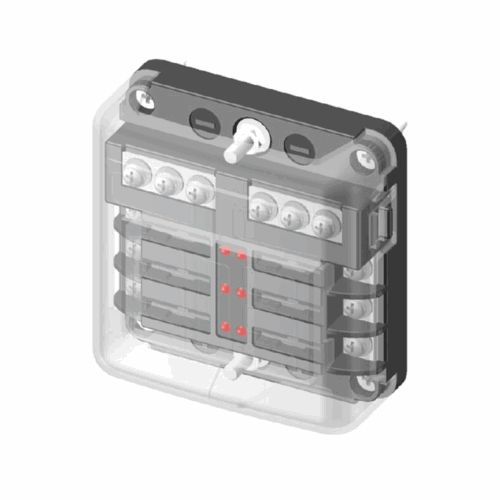 Boite fusible 6 position avec bar de masse