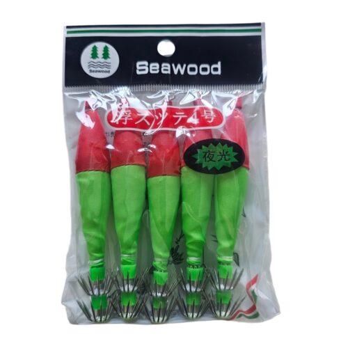 Turlutte 5pcs taille 3.5 rouge pistache