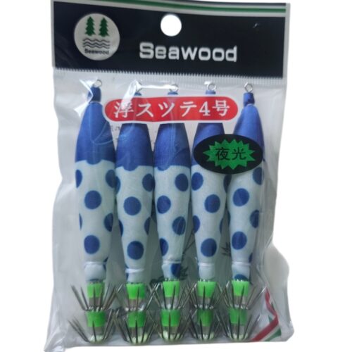 Turlutte 5pcs taille 3.5 bleu blanc