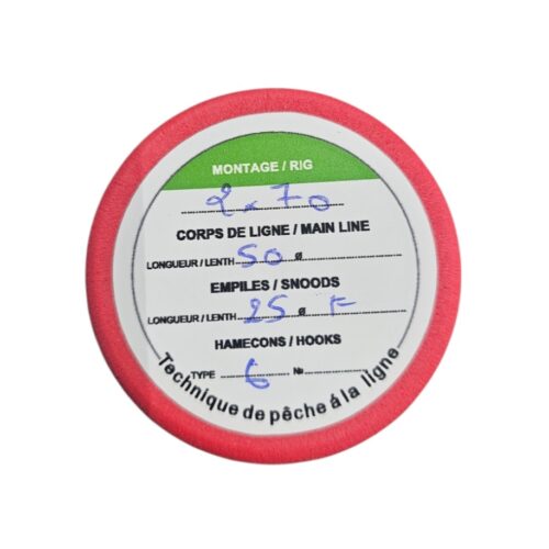 Montage 2 ×70cm corps de ligne 0.50mm hamecons n6