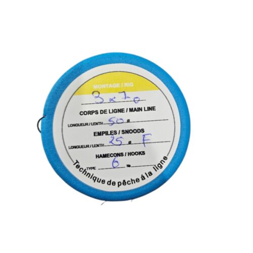 Montage 3 ×70cm corps de ligne 0.50mm hamecons n6