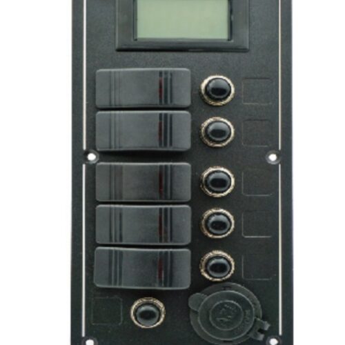 Tableau 5 bouton +prise12v+voltmètre