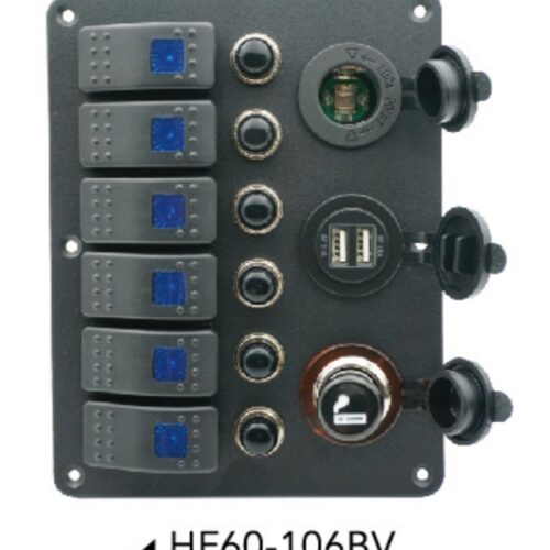 Tableau 6 bouton +allume cigare +double Usb +voltmètre