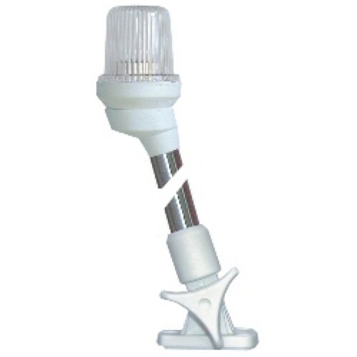 FEU DE MOUILLAGE BLANC SUR HAMPE RABATTABLE AVEC SUPPORT BLANC 23cm