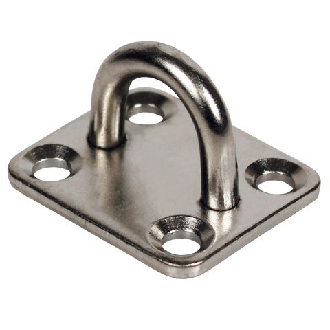 Anneau sur plaque carrée inox N°5