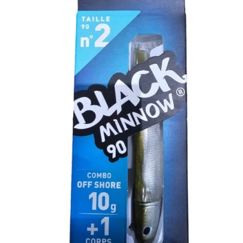 Black minnow combo off shore 10gr sz2 90mm kaki