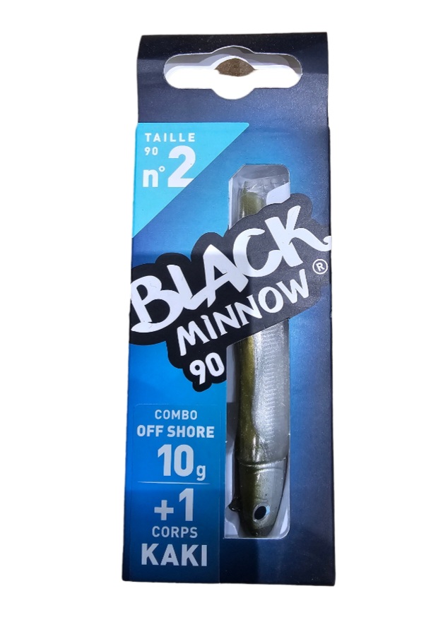 Black minnow combo off shore 10gr sz2 90mm kaki