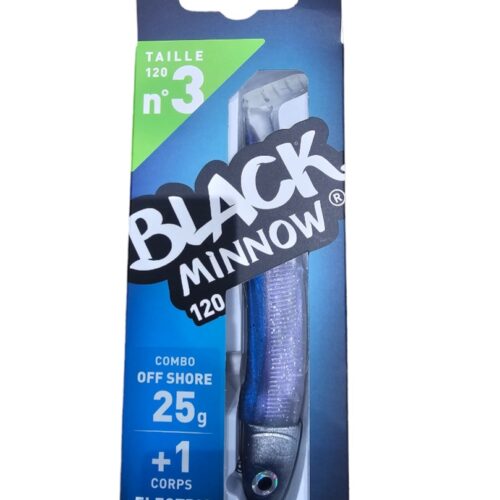 Black minnow combo off shore 25gr sz3 120mm electric blue