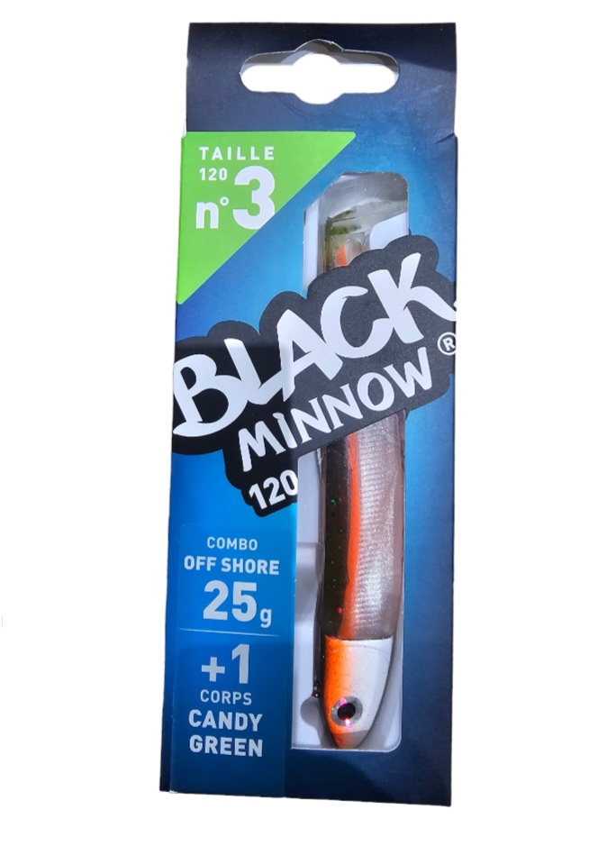 Black Minnow Combo off shore 25gr sz3 120mm candy green