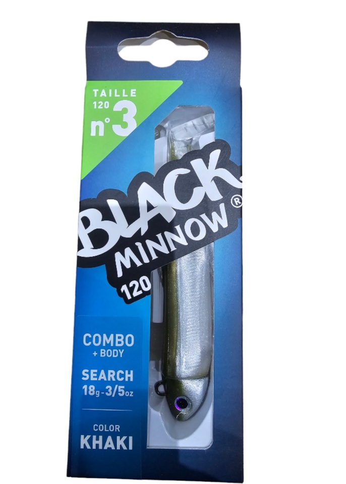 Black minnow combo off shore 18gr sz3 120mm khaki