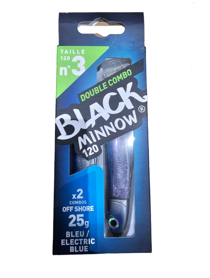 Black minnow double combo search 25gr sz3 120mm blue et electric blue