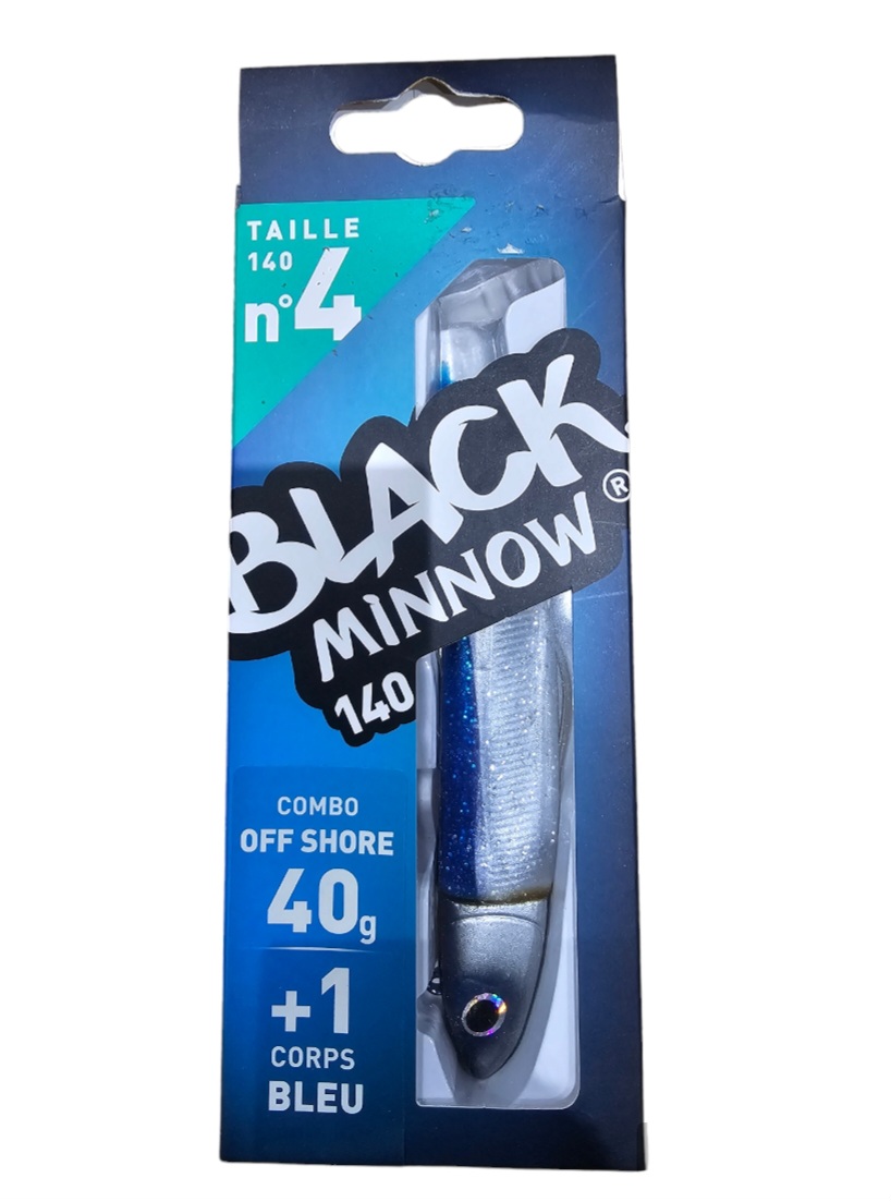 Black minnow combo off shore 40gr sz4 140mm bleu