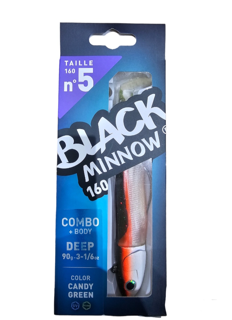 Black minnow combo deep 90gr sz5 160mm candy green