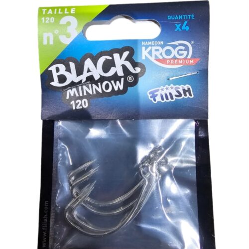 Black minnow hamecons sz3 120mm 4pcs