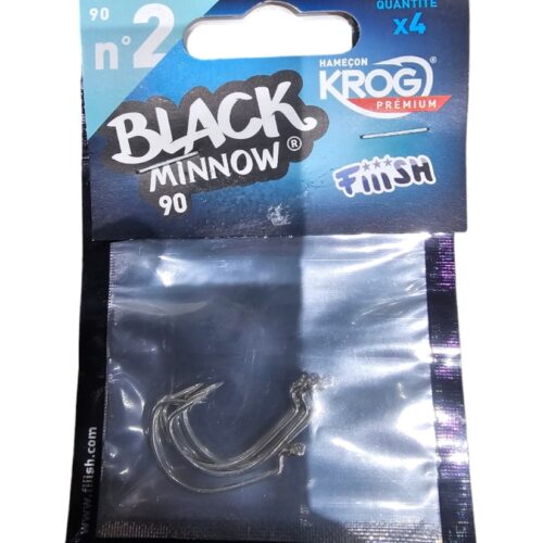 Black minnow hamecons sz2 90mm 4pcs