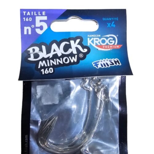 Black minnow hamecons sz5 160mm 4pcs