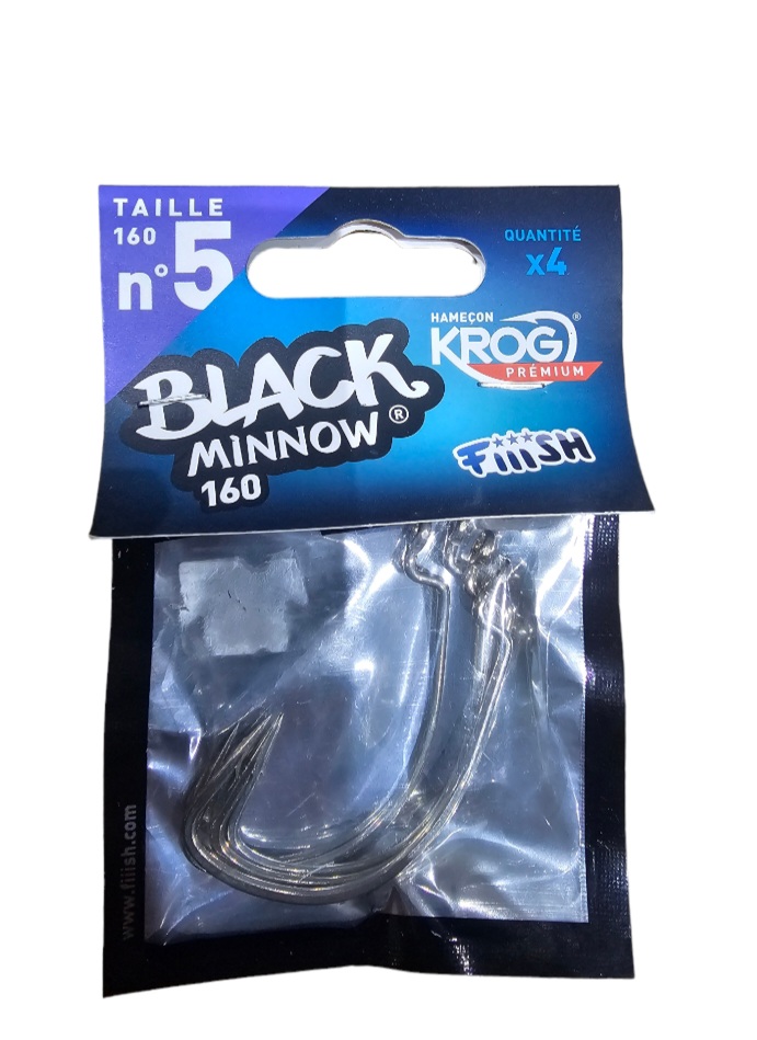 Black minnow hamecons sz5 160mm 4pcs
