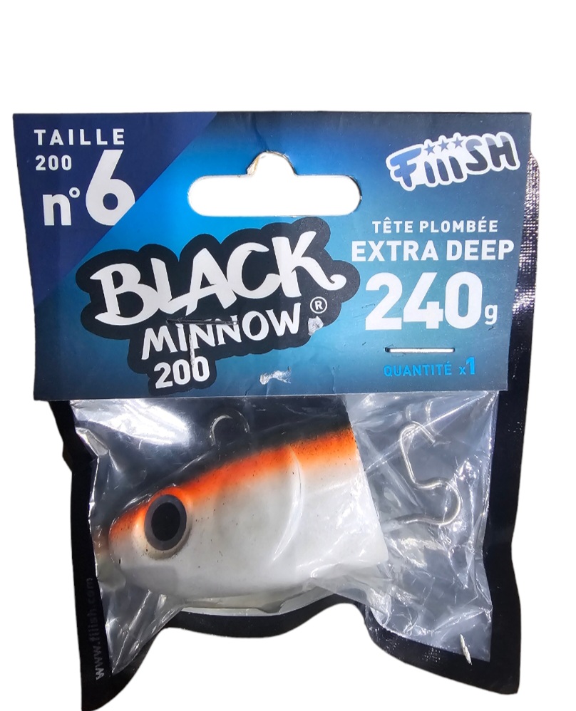 Black minnow tête plombée extra deep 240gr taille 200 n6