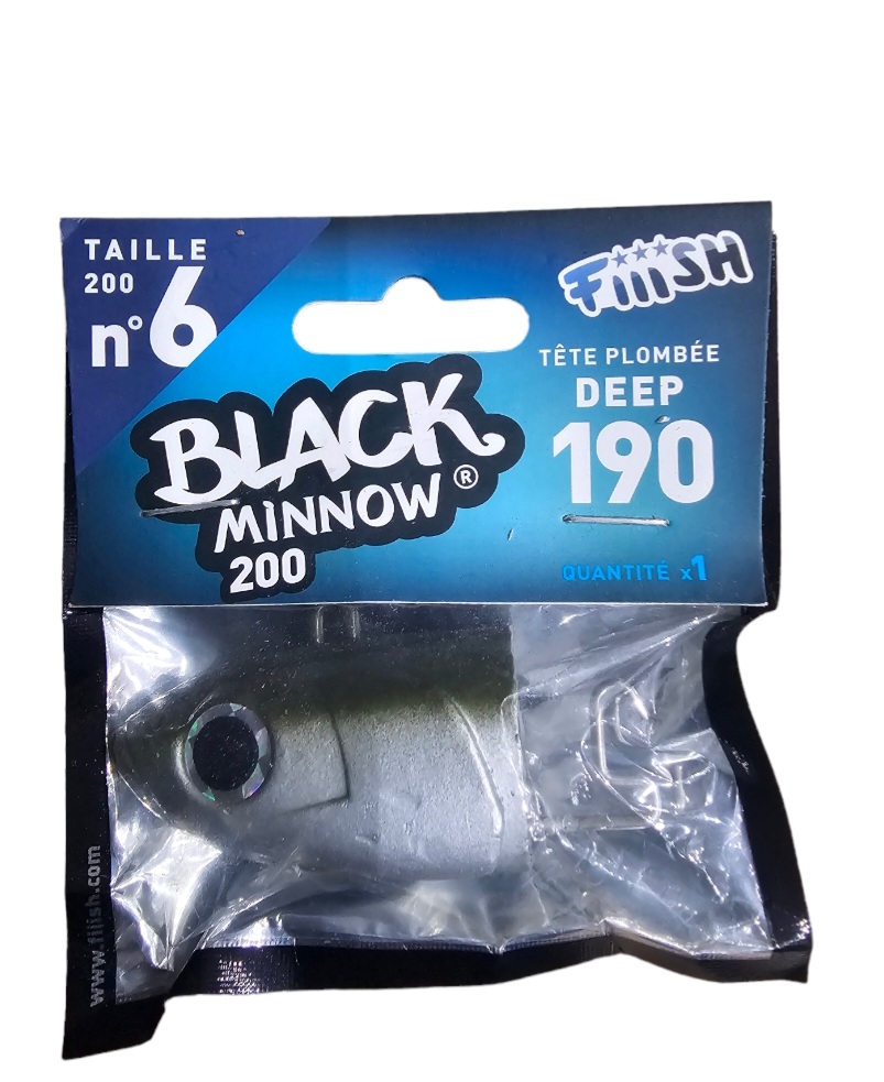 Black minnow tête plombée deep 190gr taille 200 n6