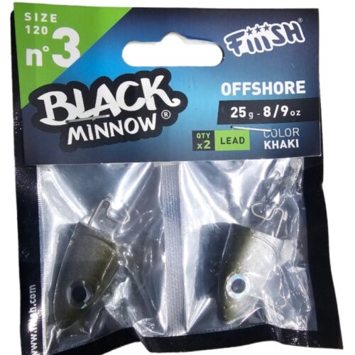 Black minnow tête plombée offshore 25gr taille 120 n3