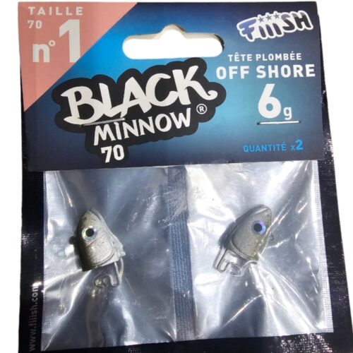 Black minnow tête plombée offshore 6gr taille 70 n1