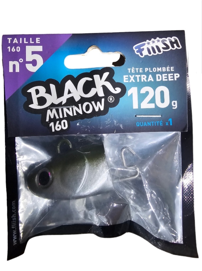 Black minnow tête plombée extra deep 120gr taille 160 n5