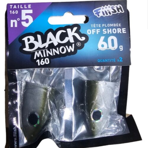 Black minnow tête plombée offshore 60gr taille 160 n5