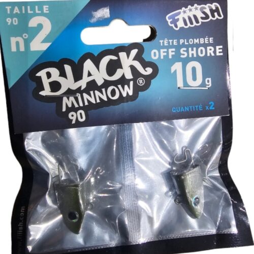 Black minnow tête plombée offshore 10gr taille 90 n2