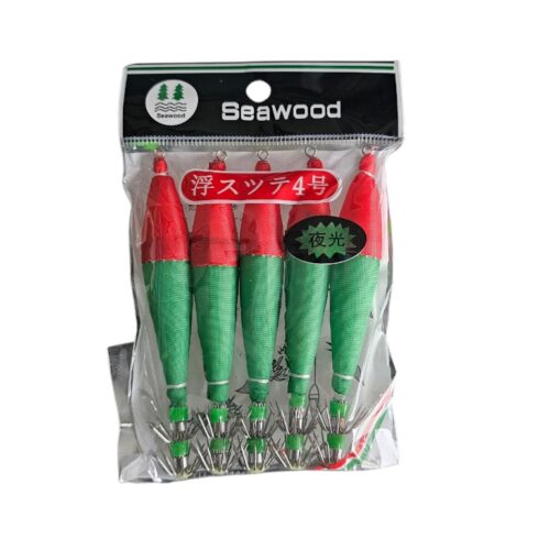Turlutte 5pcs taille 4 rouge vert