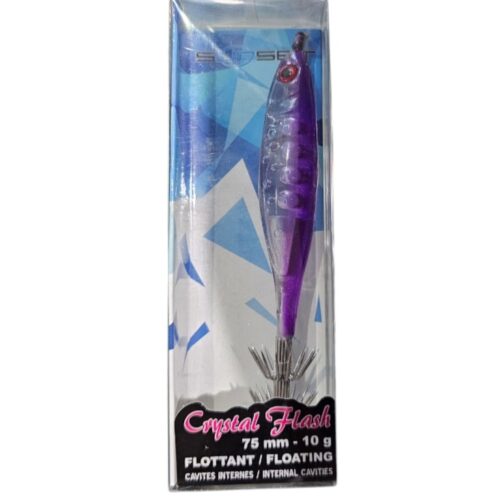 Turlutte sunset Sunsquid Crystal Flash 10gr 75mm violet