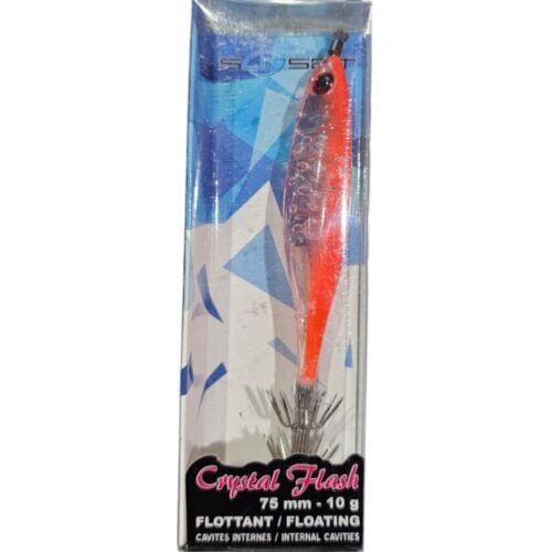 Turlutte sunset Sunsquid Crystal Flash 10gr 75mm orange