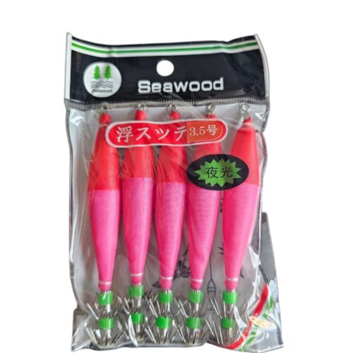 Turlutte 5pcs taille 3.5 rose rouge