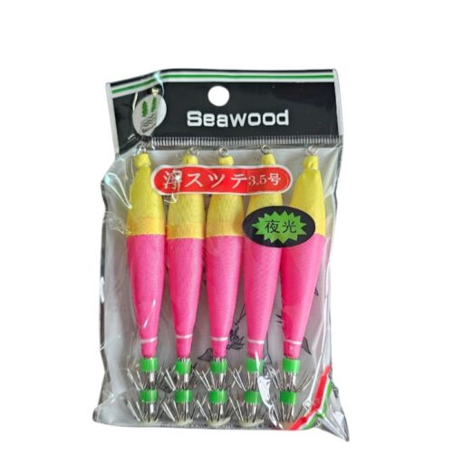 Turlutte 5pcs taille 3.5 rose jaune