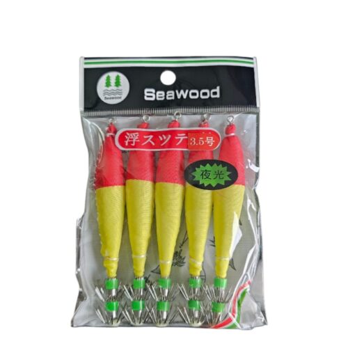 Turlutte 5pcs taille 3.5 rouge jaune