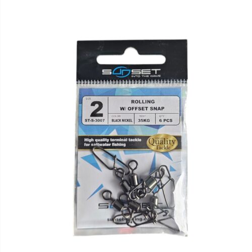 Emerillon sunset rolling w/offset snap sz2 35kg 6pcs