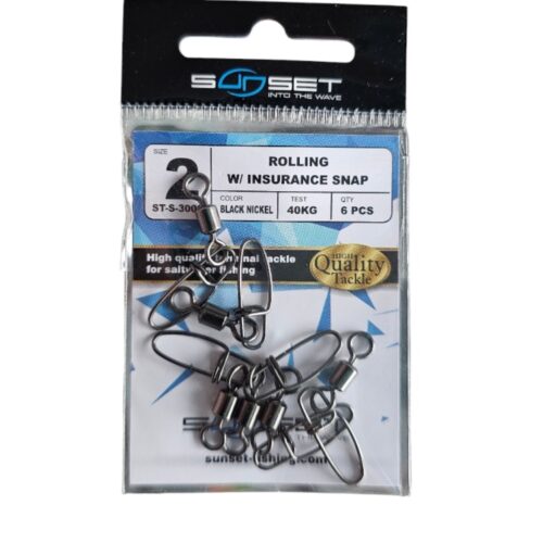 Emerillon sunset rolling insurance snap sz2 6pcs