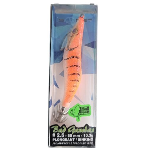 Turlutte sunset bad gambas 80mm 10.3gr col ZB OR