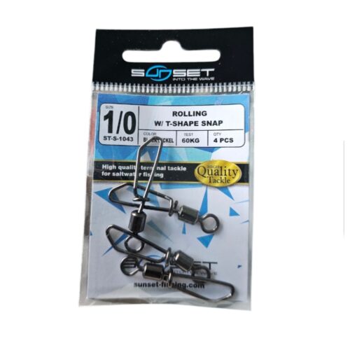 Emerillon sunset Rolling W/T-SHAPE SNAP sz1/0 60kg 4pcs