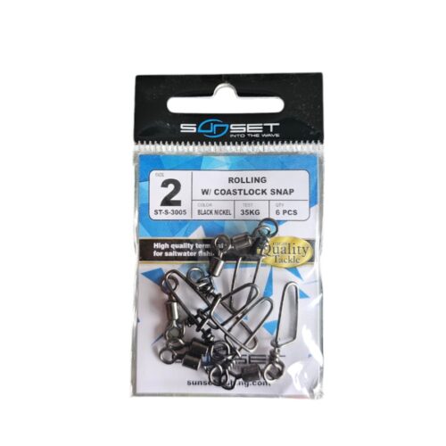 Emerillon sunset rolling coastlock snap sz2 35kg 6pcs