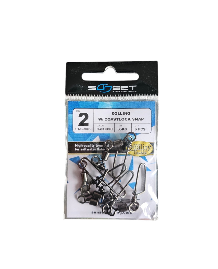 Emerillon sunset rolling coastlock snap sz2 35kg 6pcs