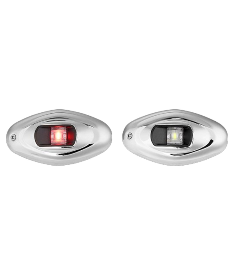 Kit feu de navigation led rouge/verte inox encastrable seaflo