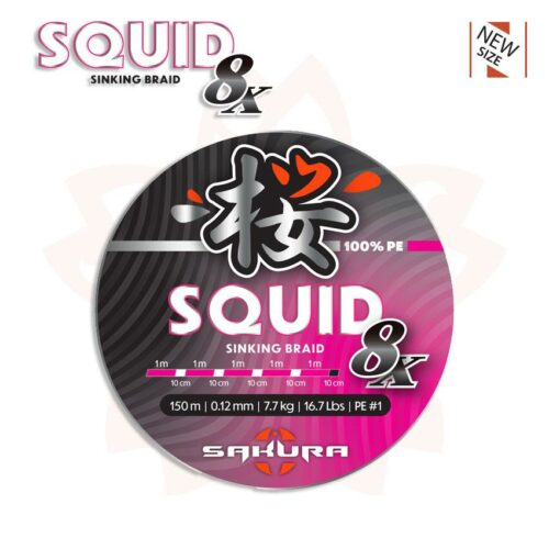 Tresse sakura squid 8× 150m 0.12mm pink