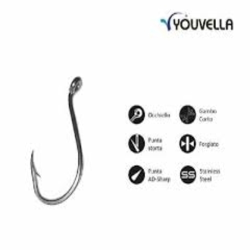 Hameçons avec oeillet 12146SS R Youvella Acier Inoxydable paquet de100 pcs