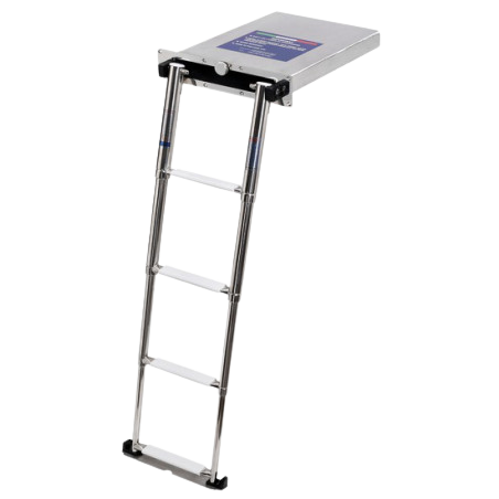 Echelle télescopique 4 marche encastrable avec coffre