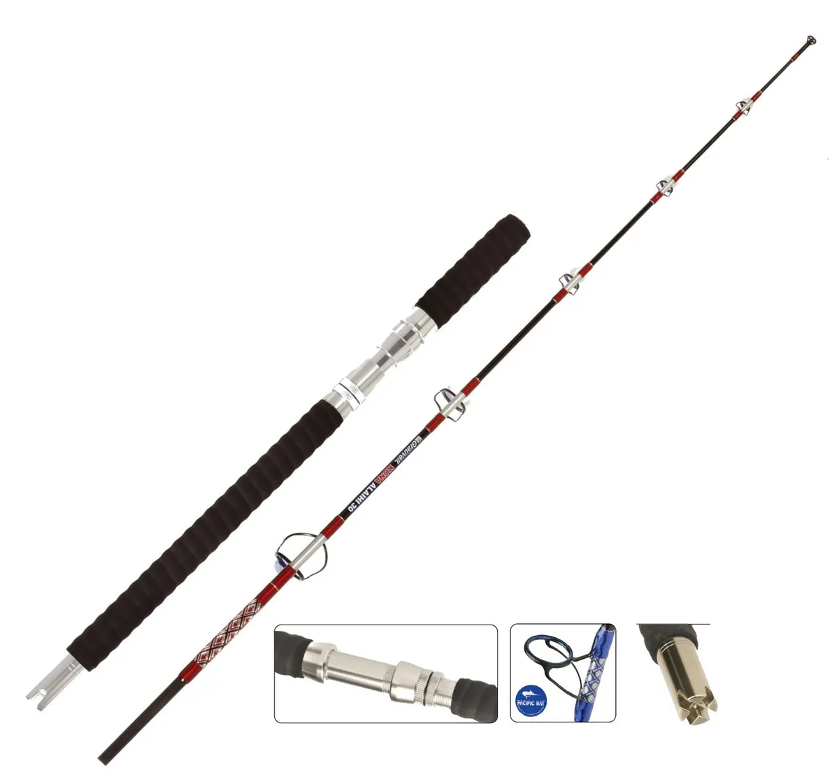 Canne pêche grauvell Traine Jigging Kona kailuku 50 LBS 1.90m