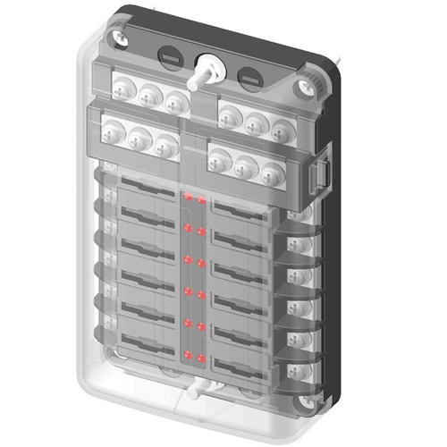 Boite fusible 12 position avec bar de masse