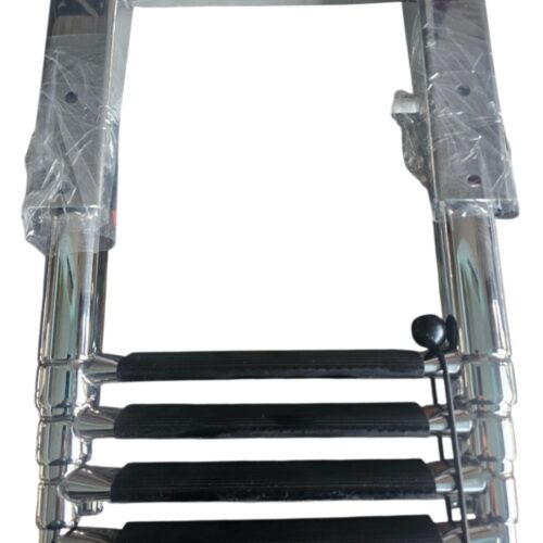 Echelle télescopique inox 4 marche avec poigne