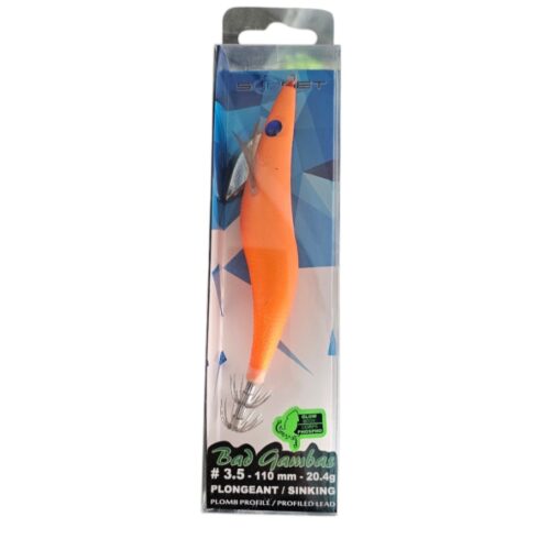 Turlutte sunset bad gambas sz3.5 110mm 20.4gr110mm